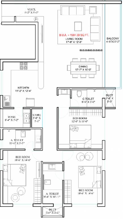 NRS The Marina (3BHK+3T (2,450 sq ft) 2450 sq ft) NRS The Marina (3BHK+3T (2,450 sq ft) 2450 sq ft)
