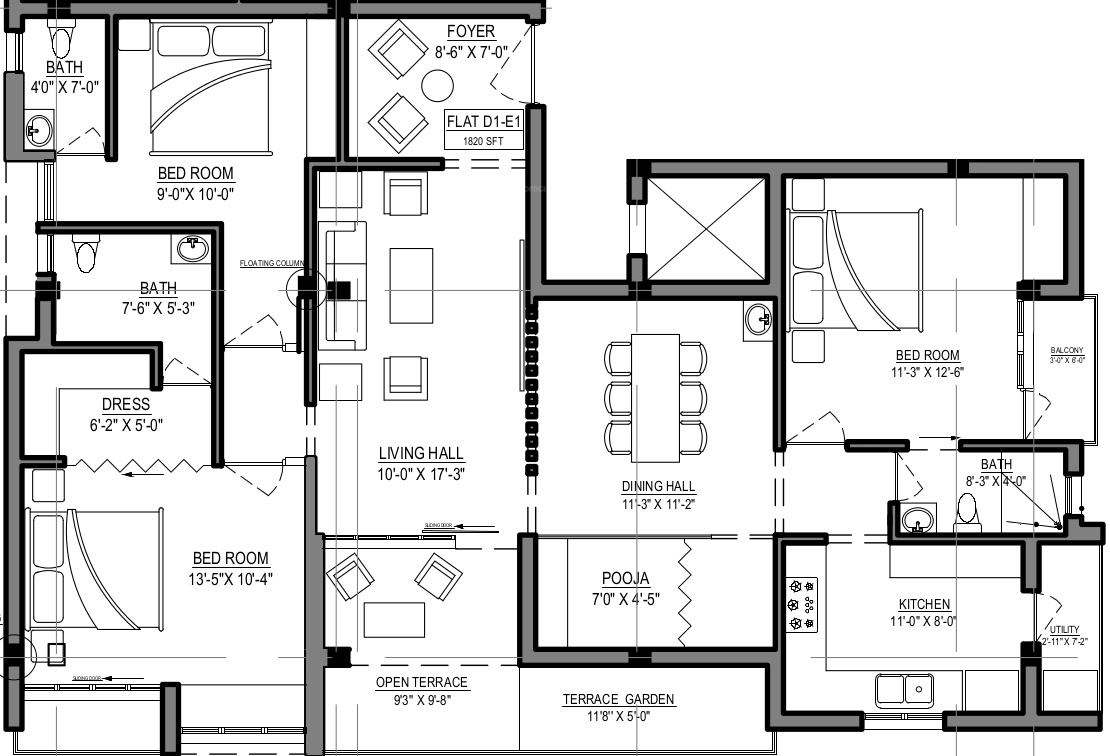 Rahul Sai Brindavan (3BHK+3T (1,820 sq ft) + Pooja Room 1820 sq ft)