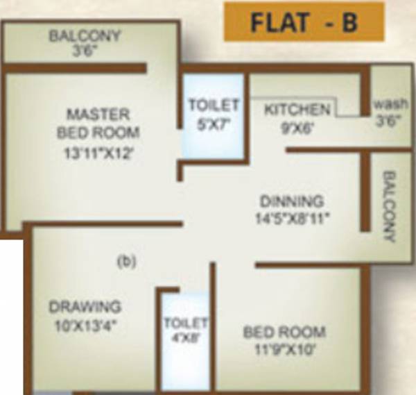Raj Raj Splendour (2BHK+2T (1,120 sq ft) 1120 sq ft)