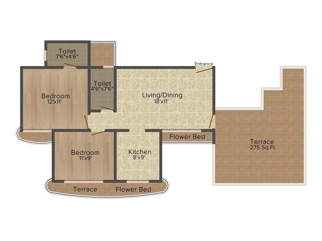 Paradise Sai Wonder (2BHK+2T (1,390 sq ft) 1390 sq ft)
