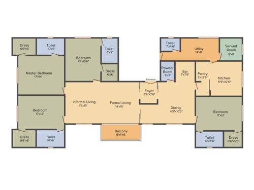 Sumanth Poes Garden (4BHK+5T (3,383 sq ft) + Servant Room 3383 sq ft)