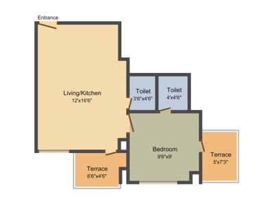 Habitat Swami Shilp (1BHK+2T (505 sq ft) 505 sq ft)