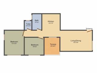 Prakash Royal Meadows (2BHK+2T (822 sq ft) 822 sq ft)