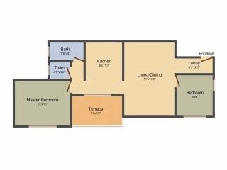 Prakash Royal Meadows (2BHK+2T (806 sq ft) 806 sq ft)