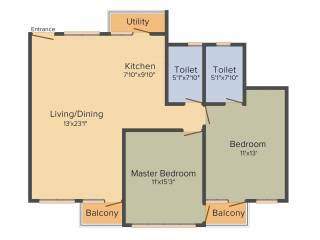 Raheja Vanya (2BHK+2T (1,252 sq ft) 1252 sq ft)