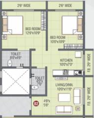 Shri Parrsssva Classic (2BHK+2T (895 sq ft) 895 sq ft)