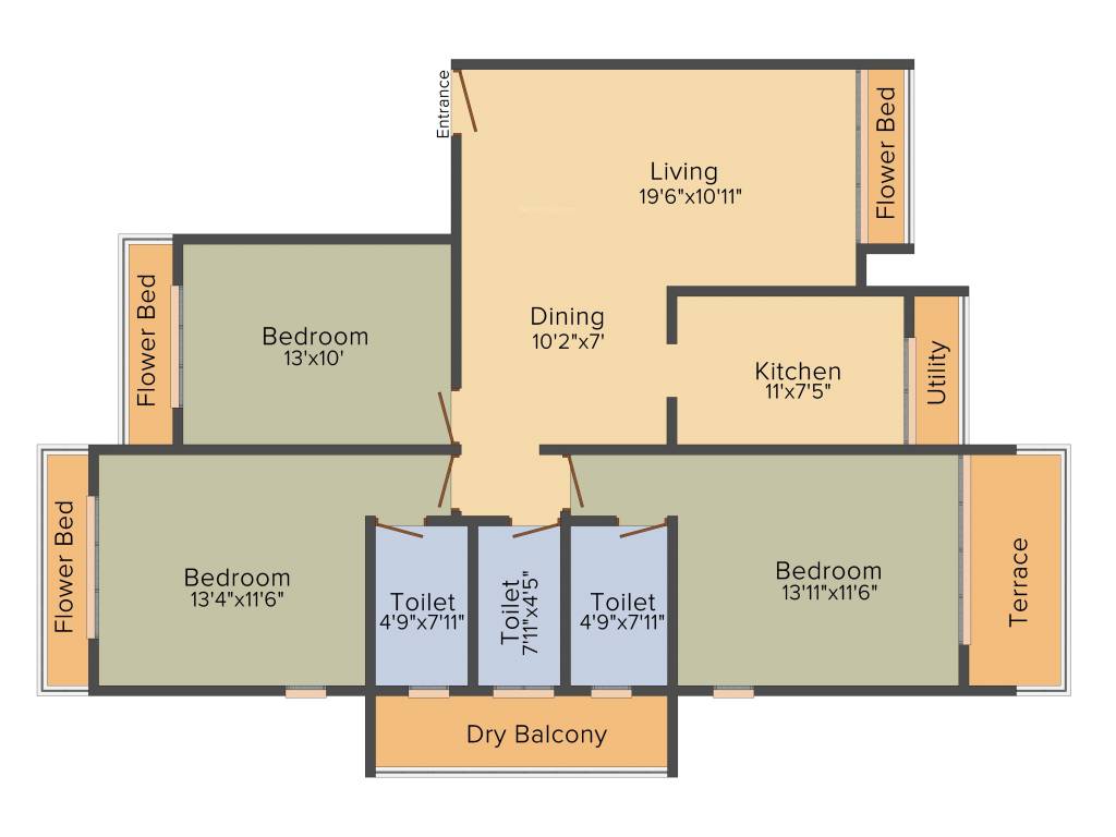 Sunteck Signia Waterfront (3BHK+3T (1,124 sq ft) 1124 sq ft) Sunteck Signia Waterfront (3BHK+3T (1,124 sq ft) 1124 sq ft)