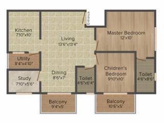 Laasya Pride (2BHK+2T (1,144 sq ft) Study Room 1144 sq ft) Laasya Pride (2BHK+2T (1,144 sq ft) Study Room 1144 sq ft)
