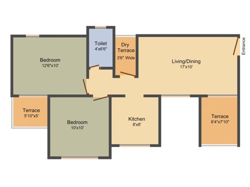 Elysian Eden Spaces (2BHK+1T (906 sq ft) 906 sq ft)
