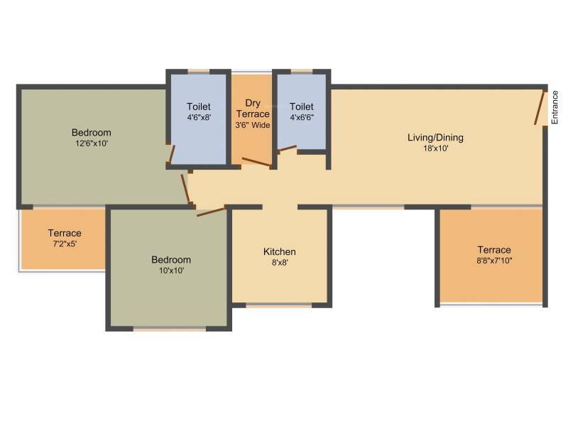 Elysian Eden Spaces (2BHK+2T (975 sq ft) 975 sq ft)