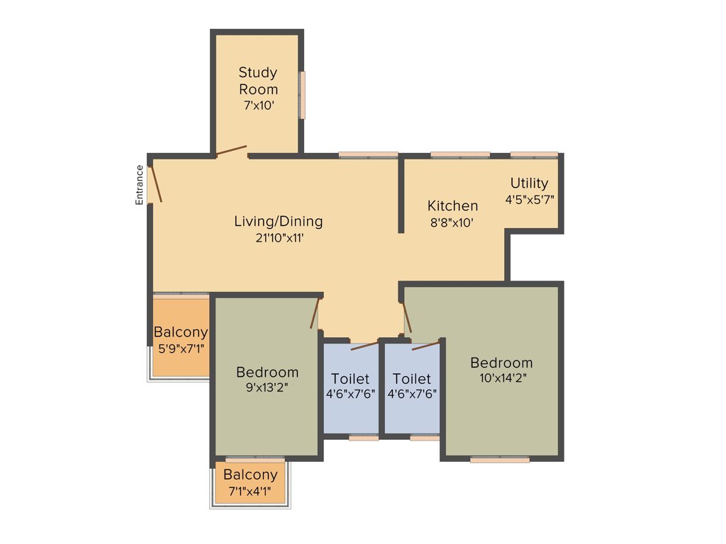 Habitat Iluminar (2BHK+2T (1,214 sq ft) + Study Room 1214 sq ft)