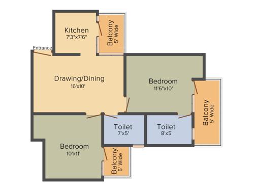 Charms Castle (2BHK+2T (950 sq ft) 950 sq ft) Charms Castle (2BHK+2T (950 sq ft) 950 sq ft)