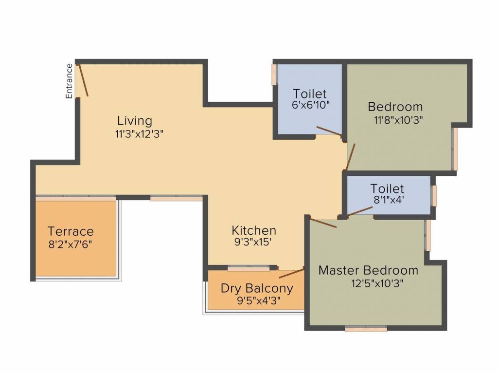 Swaraa 133 Orange Tree (2BHK+2T (970 sq ft) 970 sq ft)