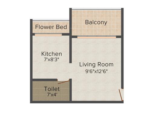 Landmaark Solitaire I (1RK+1T (430 sq ft) 430 sq ft)