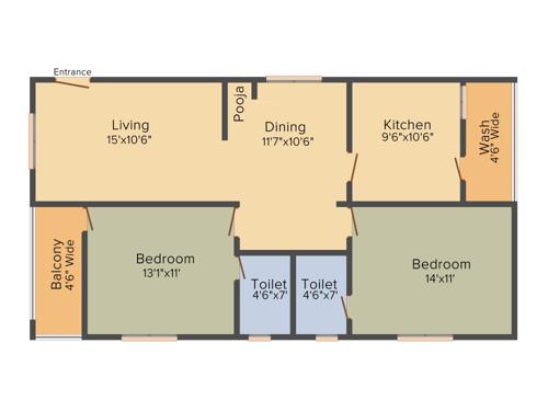 Sai Shraddha Oxyrich (2BHK+2T (1,220 sq ft) + Pooja Room 1220 sq ft)
