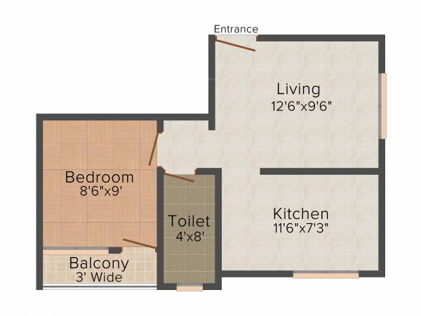 Prime Elegance (1BHK+1T (461 sq ft) 461 sq ft)