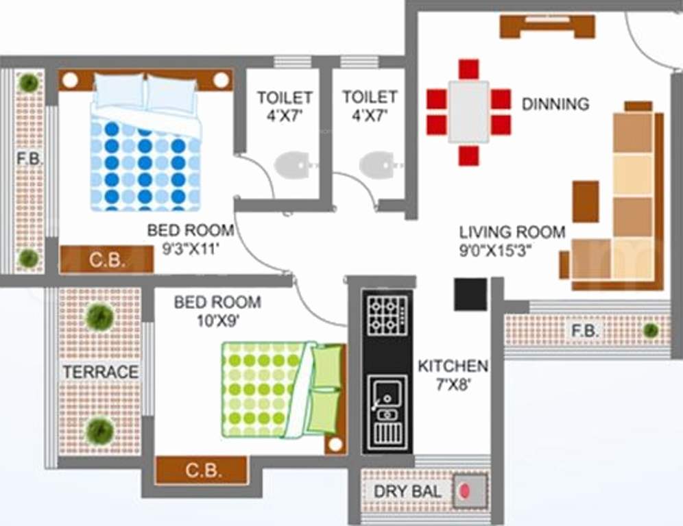 Shree Samarth Construction Group Cosmos (2BHK+2T (845 sq ft) 845 sq ft)