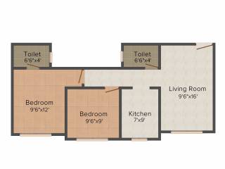 Kamya Kalash (2BHK+2T (900 sq ft) 900 sq ft)