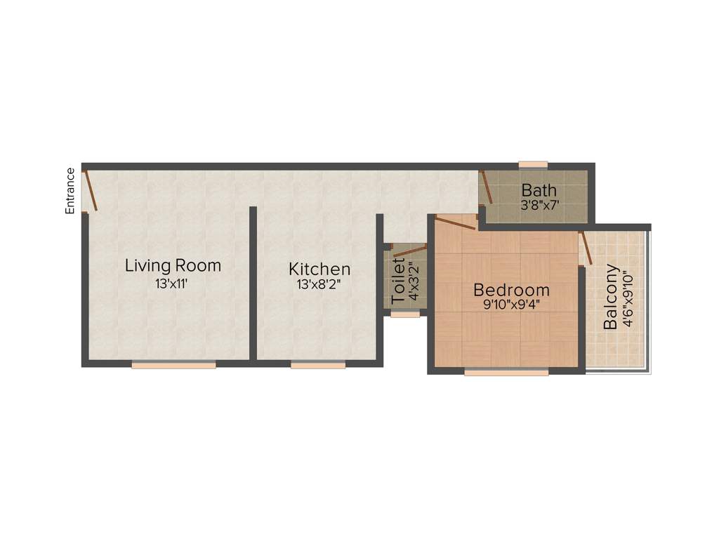 Krishna Madhuban (1BHK+1T (608 sq ft) 608 sq ft)