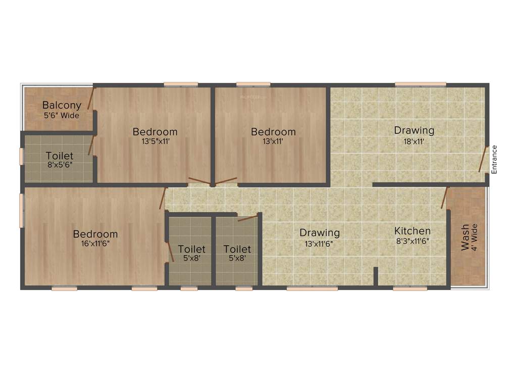 Trishala The Life (3BHK+3T (1,628 sq ft) 1628 sq ft)