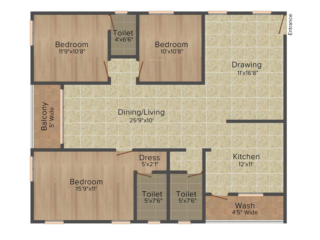 Trishala The Life (3BHK+3T (1,645 sq ft) 1645 sq ft)