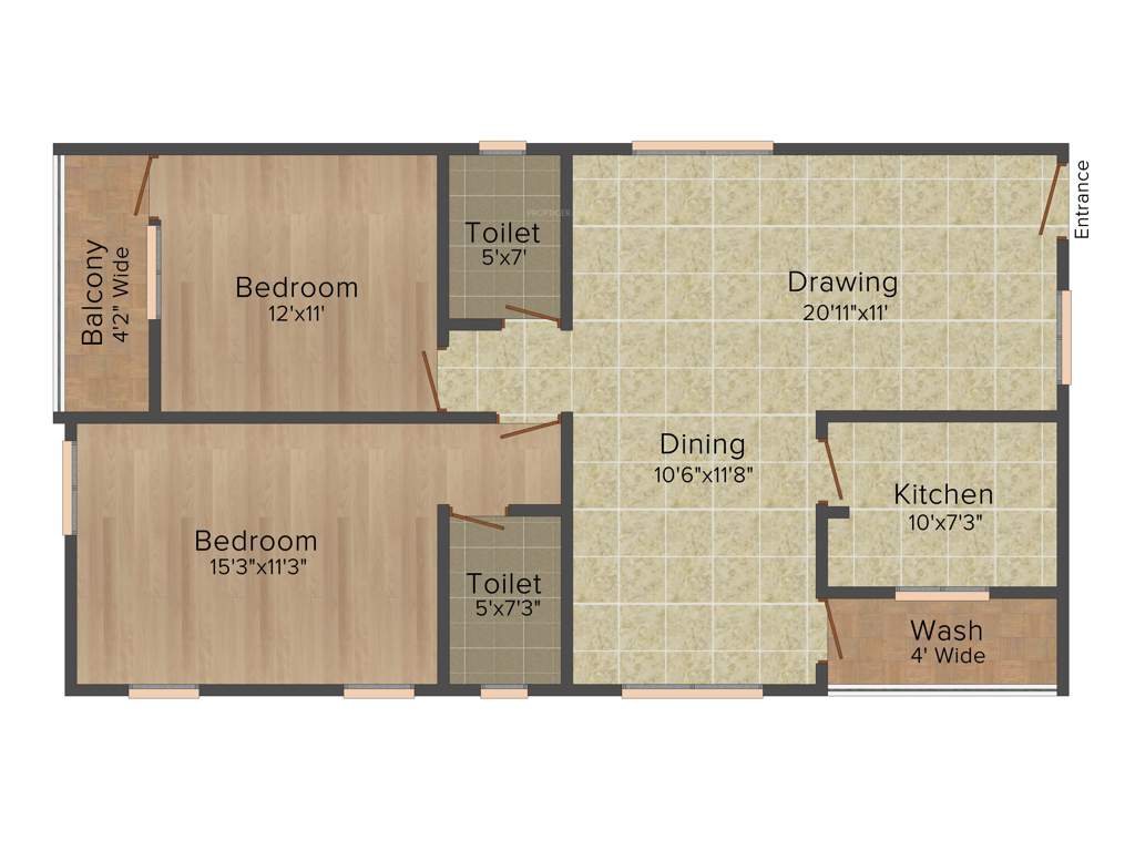 Trishala The Life (2BHK+2T (1,264 sq ft) 1264 sq ft)