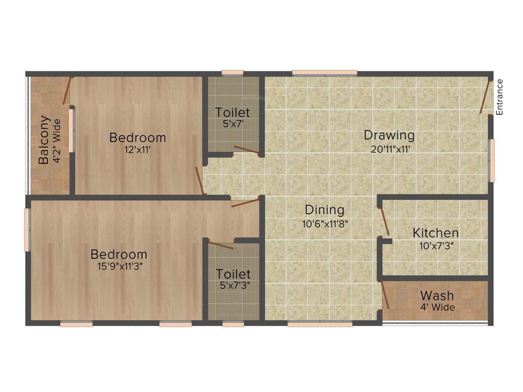 Trishala The Life (2BHK+2T (1,271 sq ft) 1271 sq ft)