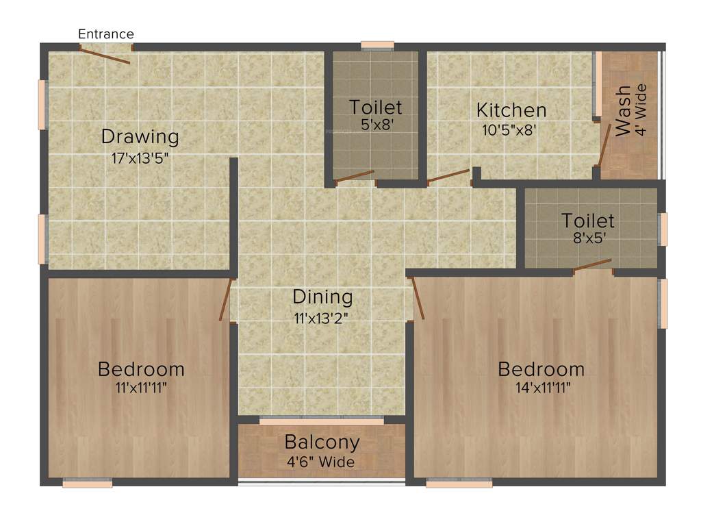 Trishala The Life (2BHK+2T (1,266 sq ft) 1266 sq ft)
