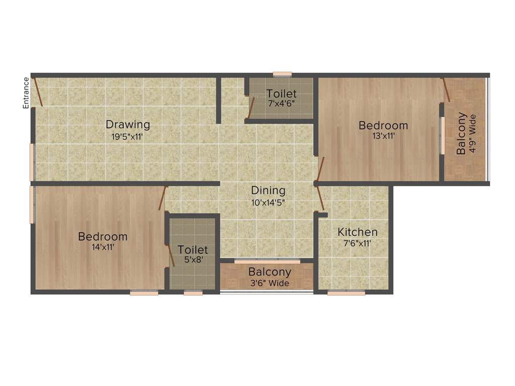 Trishala The Life (2BHK+2T (1,288 sq ft) 1288 sq ft)