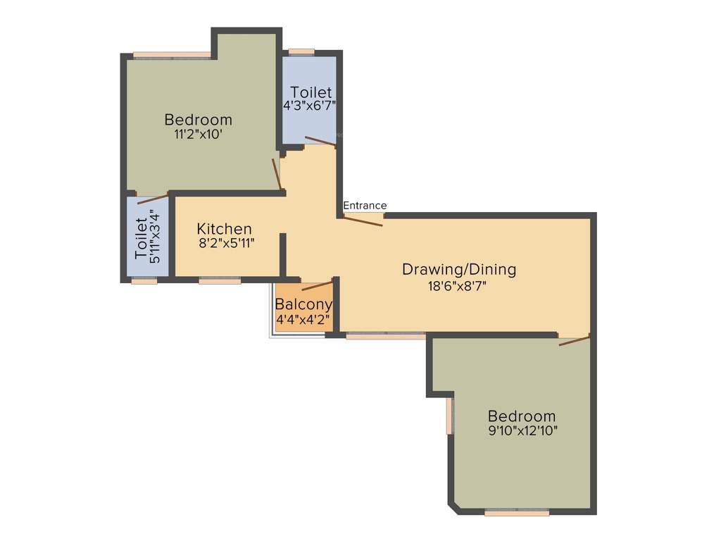 Capricorn Amrapali Dhir (2BHK+2T (904 sq ft) 904 sq ft)