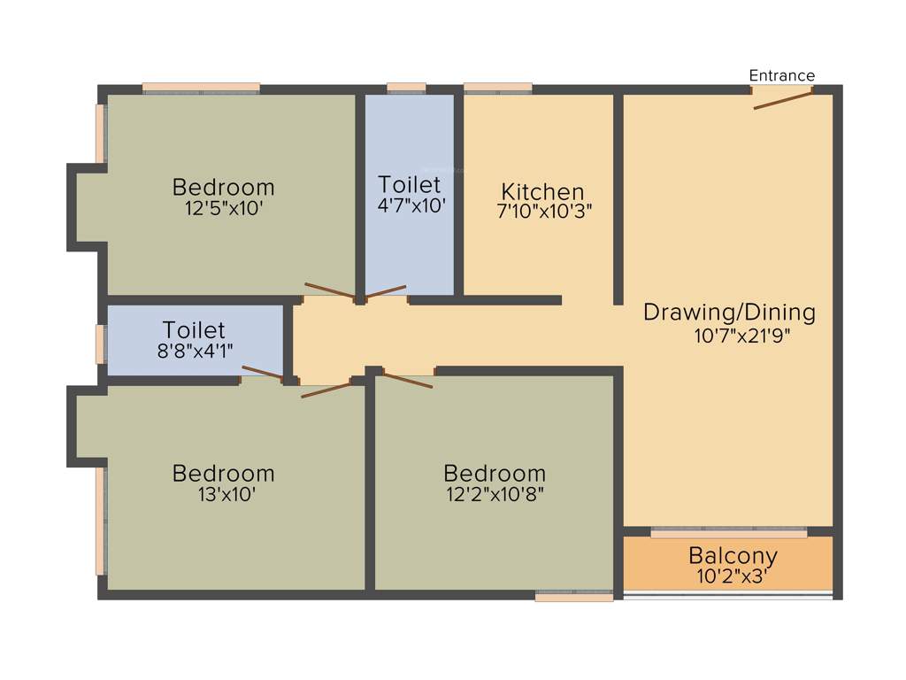 Capricorn Amrapali Dhir (3BHK+2T (1,325 sq ft) 1325 sq ft)
