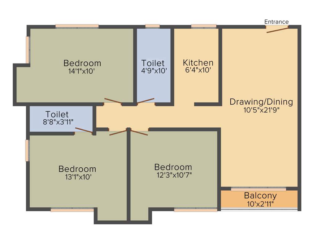 Capricorn Amrapali Dhir (3BHK+2T (1,348 sq ft) 1348 sq ft)
