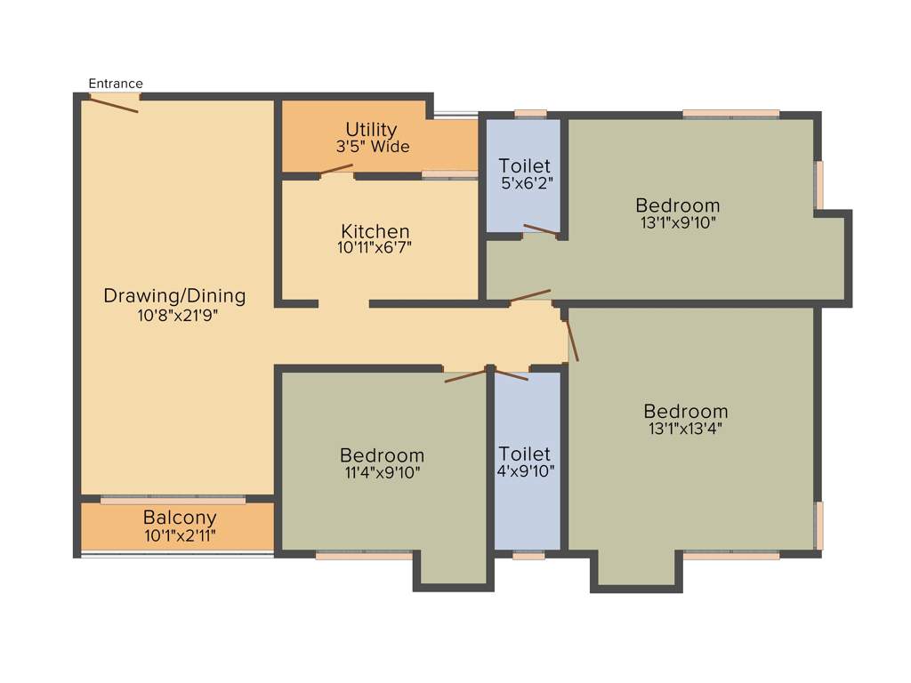 Capricorn Amrapali Dhir (3BHK+2T (1,431 sq ft) 1431 sq ft)