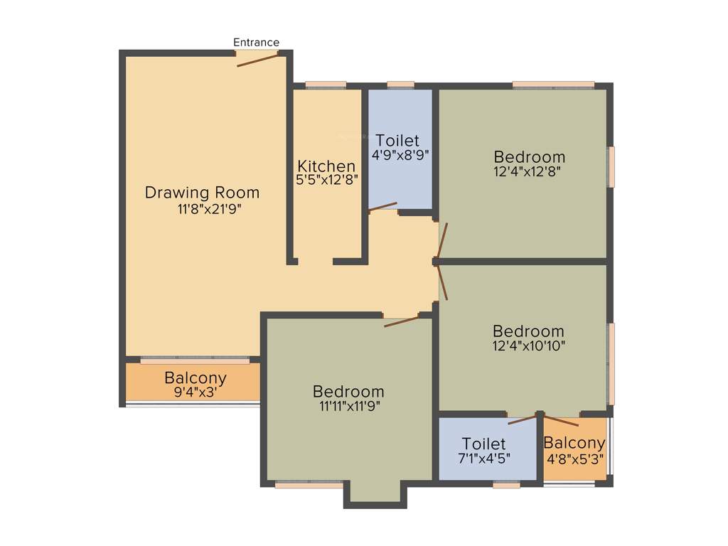 Capricorn Amrapali Dhir (3BHK+2T (1,432 sq ft) 1432 sq ft)