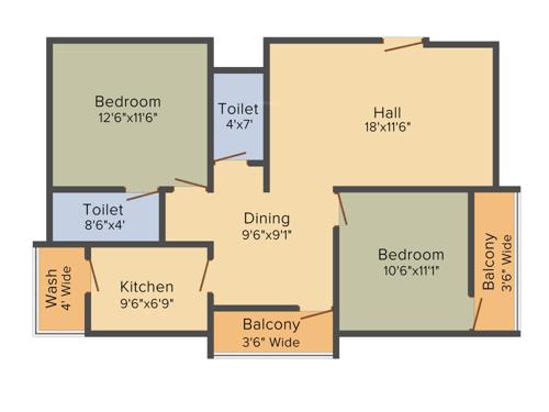 Janani Tulips Park (2BHK+2T (1,175 sq ft) 1175 sq ft)