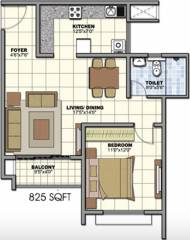 Prestige Norwood at Sunrise Park (1BHK+1T (825 sq ft) 825 sq ft)