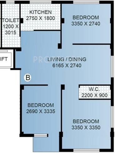 Mayfair Topaz Floor Plan (3BHK+3T)