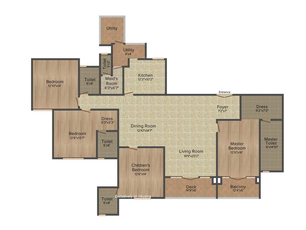 Prestige Leela Residences (4BHK+4T (3,039 sq ft) + Servant Room 3039 sq ft)