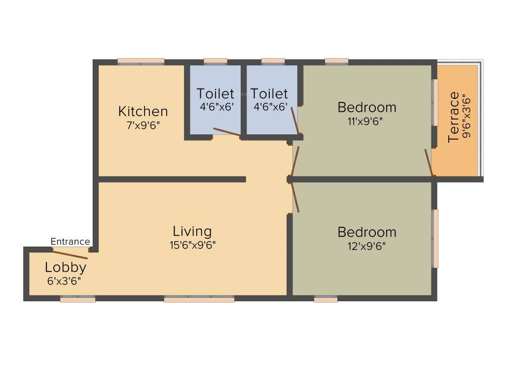 Rohan Rohan Mathura (2BHK+2T (805 sq ft) 805 sq ft)