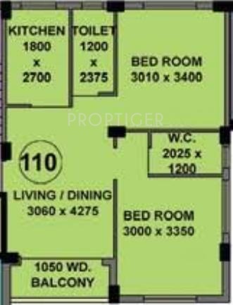 Mayfair Whitefield (2BHK+1T (800 sq ft) 800 sq ft)