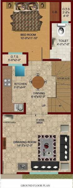  prime-villas Floor Plan Ground Floor Plan