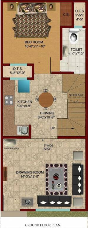 prime villas Floor Plan Ground Floor Plan