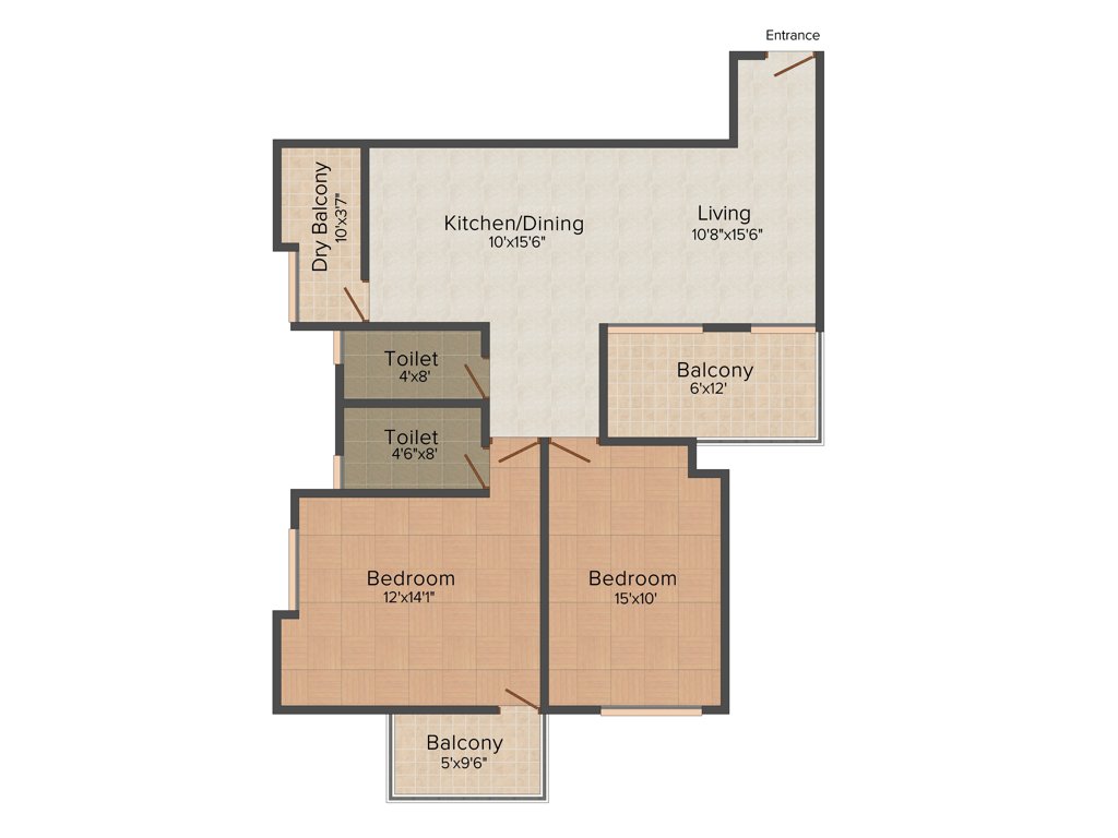 Pate Perfect (2BHK+2T (1,125 sq ft) 1125 sq ft)