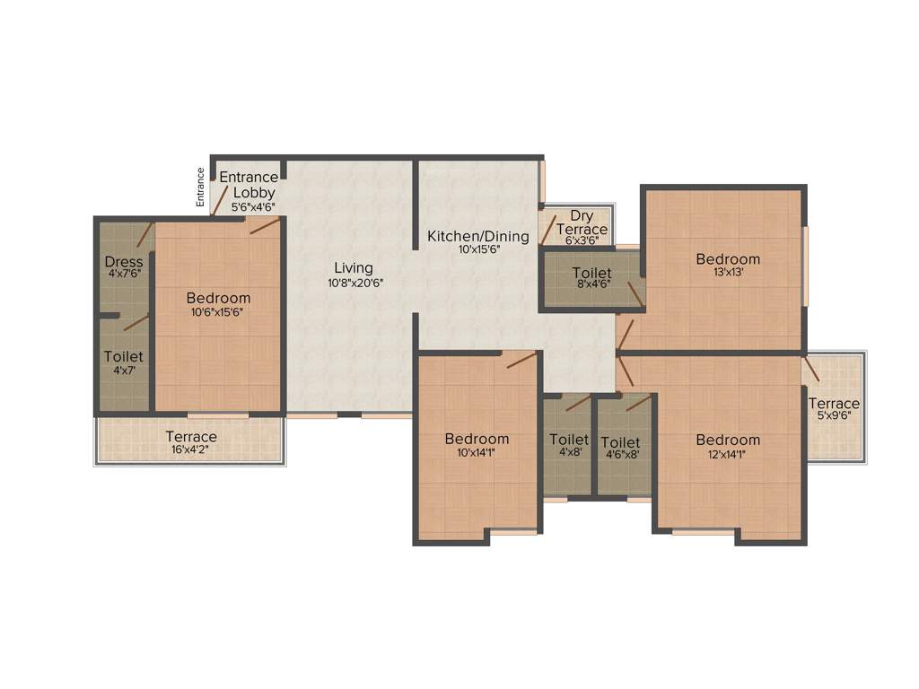Pate Perfect (4BHK+4T (1,797 sq ft) 1797 sq ft)