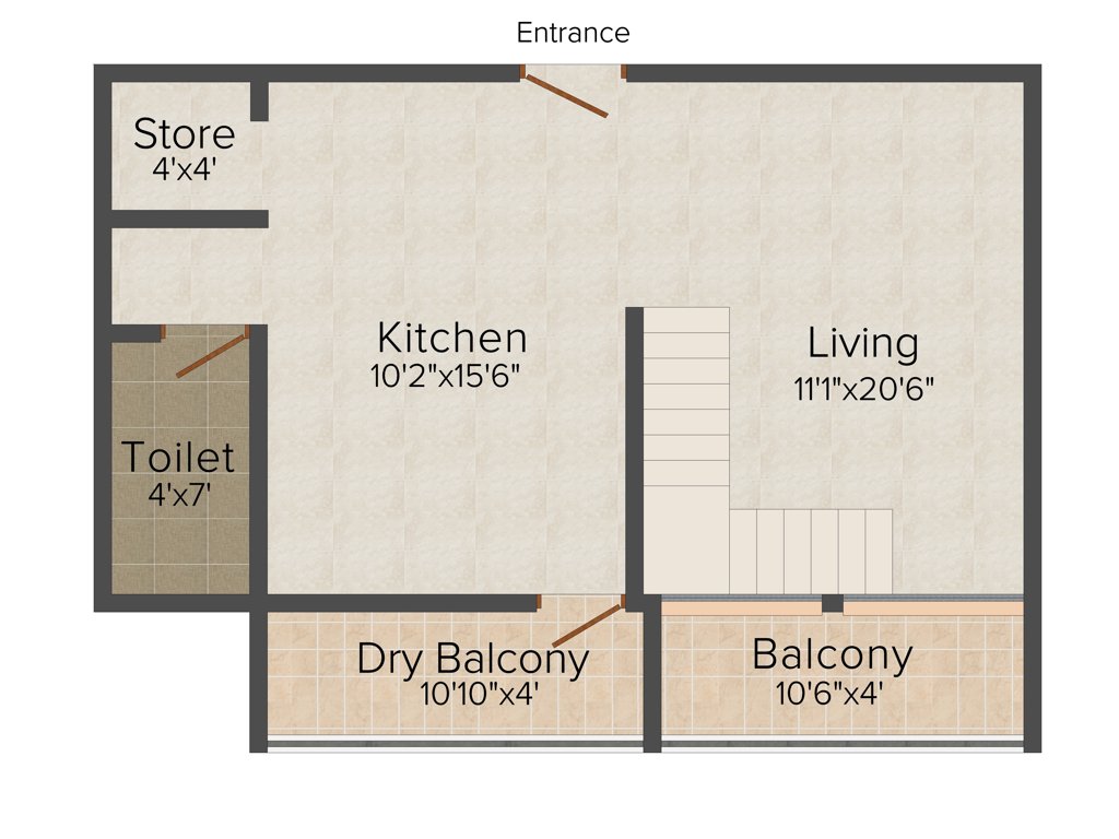 Pate Perfect (2BHK+2T (1,221 sq ft) 1221 sq ft)