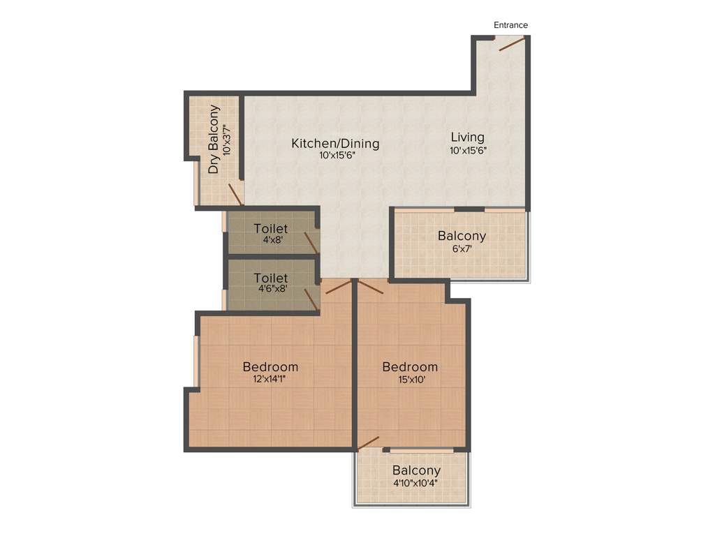 Pate Perfect (2BHK+2T (1,132 sq ft) 1132 sq ft)