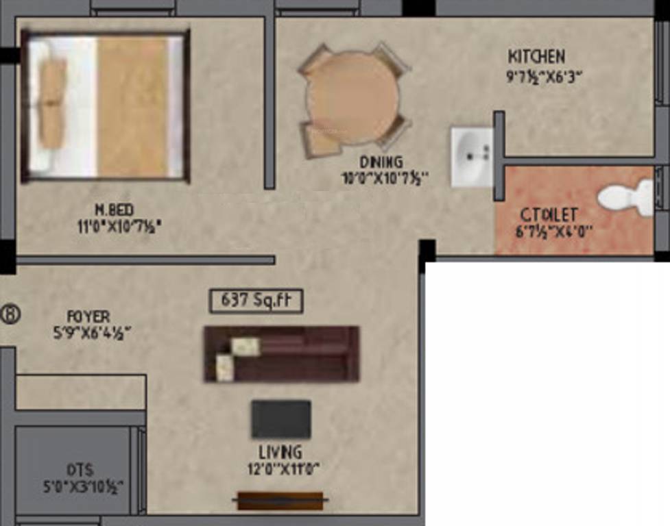 MS Gulmohar Apartments (1BHK+1T (637 sq ft) 637 sq ft) MS Gulmohar Apartments (1BHK+1T (637 sq ft) 637 sq ft)