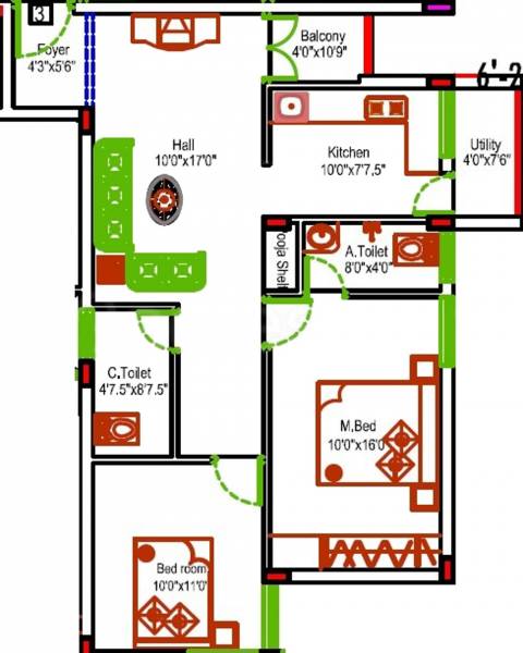 Aalayam Imperial Apartment (2BHK+2T (1,050 sq ft) 1050 sq ft) Aalayam Imperial Apartment (2BHK+2T (1,050 sq ft) 1050 sq ft)