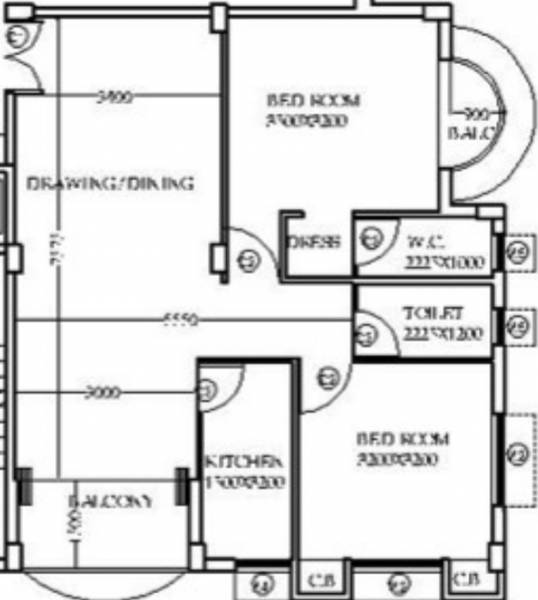 Module Developers Anandamoy Apartment (2BHK+2T (1,070 sq ft) 1070 sq ft)
