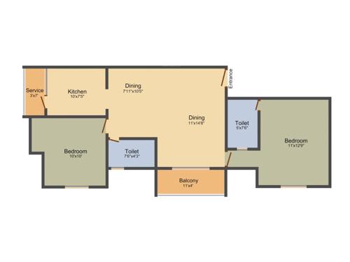 Sai Sai Divyam (2BHK+2T (1,002 sq ft) 1002 sq ft)